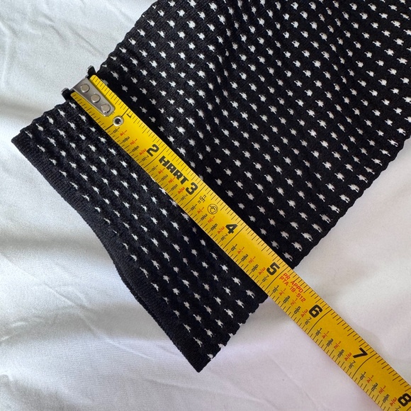 Calvin Klein Black Cream Midi Length Swing Dress M for Office or Dinner - Picture 6 of 9